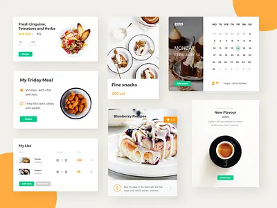 food app cake clean component concise design food kit mobile app ui