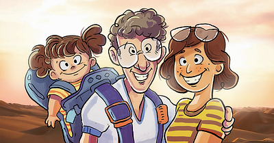 Hiking Family ad adcampaign character characterdesign design illustration