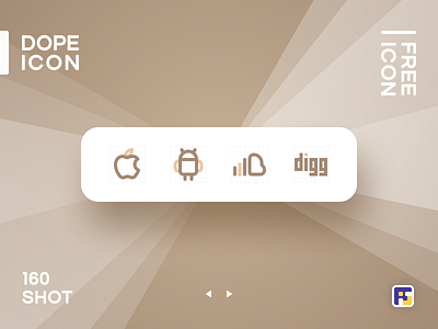 Dopeicon - Icon Showcase 160 android app apple icon branding design digg dope dopeicon flat freebies icon illustration logo social icon soundcloud type ui ux web website