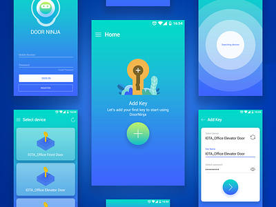 Door Ninja Mobile App app concept door unlock icon illistration mobile app mobileappdesign pk u logo ui ui ux userinterface userinterfacedesign ux