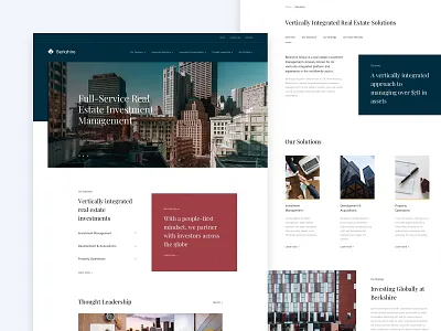Berkshire Investments Digital Experience - Web Design 2019 blue design flat real estate ui ux web webdesign website