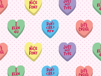 Graphic Design Conversation Hearts hearts lettering procreate app valentine day