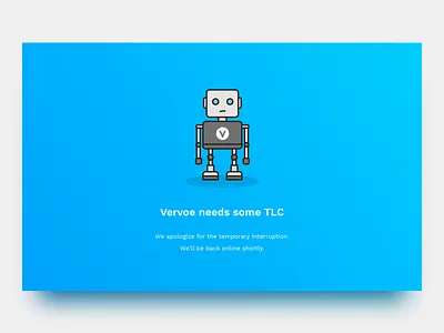 Vervoe's Maintenance Page clean maintenance responsive sketch tlc ui vervoe