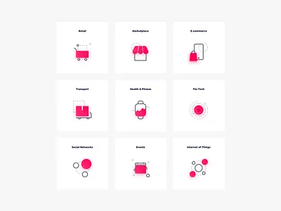 Industries Icons branding graphic design icon design illustrator minimal technology
