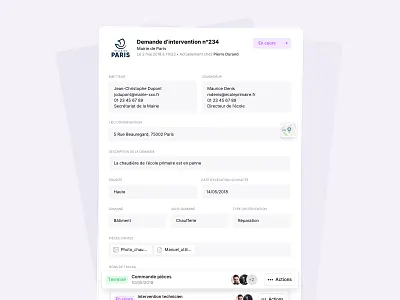 Intervention request component app attachment card clean collaboration component design form product product design productivity request simple status task ui web web app