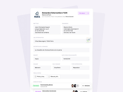 Intervention request component app attachment card clean collaboration component design form product product design productivity request simple status task ui web web app