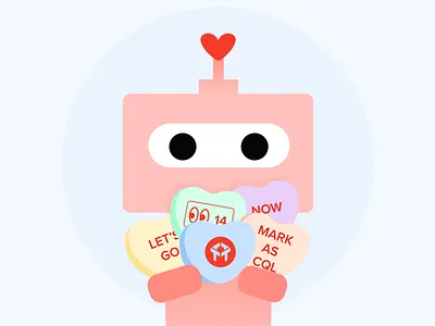 ❤️Mark as CQL ❤️ bot bots conversation hearts conversational marketing conversations convos drift driftbot hearts robot valentine valentines day