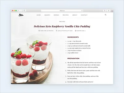 Concept for tasty-looking websites clean food concept cooking delicious design dessert diet food keto meal recipe tasty ui website