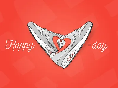 Happy V-day adobe design illustration illustrator nike air max 1 valentine valentines day