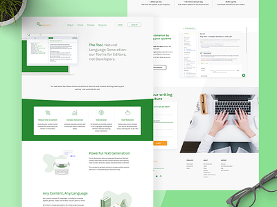 Ax Semantics artificial intelligence copywriting generator green language layout layoutdesign ui design web design website wordpress words