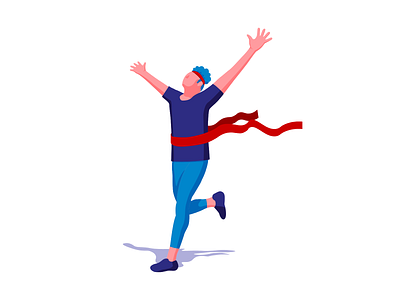 Runner - Illustration blue design illustration illustrator runner running ui vector