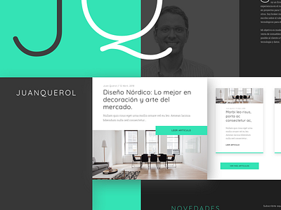Real Estate Blog blog branding green homepage landing minimal q real estate ui design
