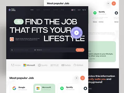 FREE-LANCE | Jobseeker Landing Page clean design employment hiring hiring platform job job listing job portal job seeker landing page landingpage ui ui design webapp website