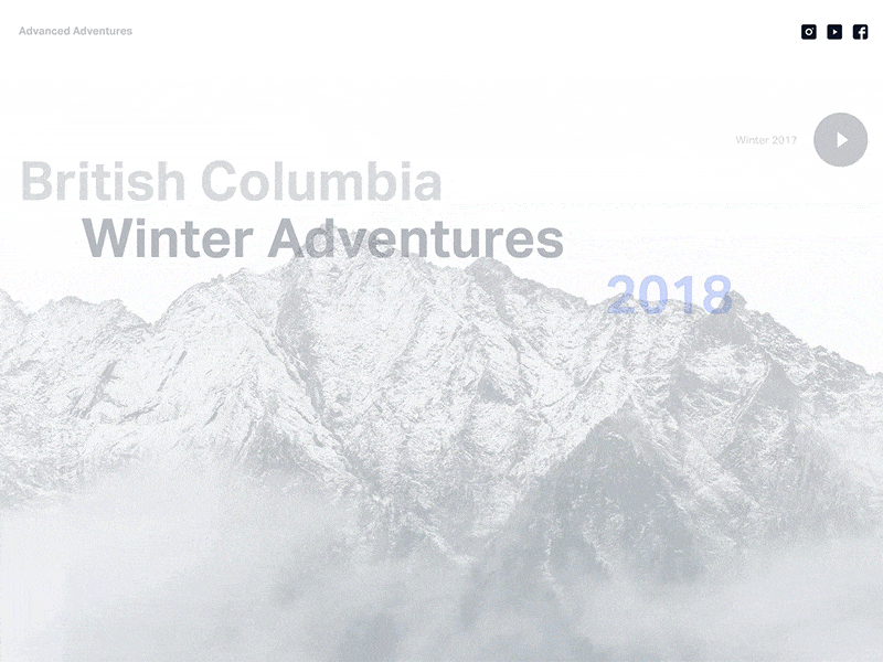 Winter Adventure concept sketch ui unsplash