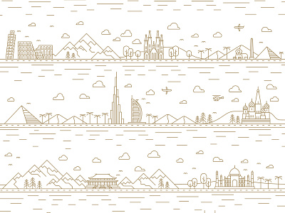 Landmarks illustration pt.2 city illustration landmark minimalistic popular simple stroke travel