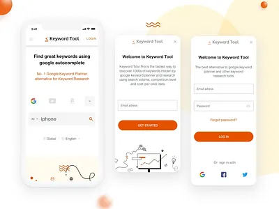 Keyword Tool Mobile app colors design graphic interface keyword mobile app design screens sketch ui ux