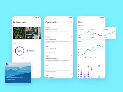 Instagram Analytics App analytics app chart graph heatmap instagram iphone optimization social media ui ux