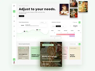 Museum Dashboard app art dashboard exhibition movade museum museum of art tickets ui ux