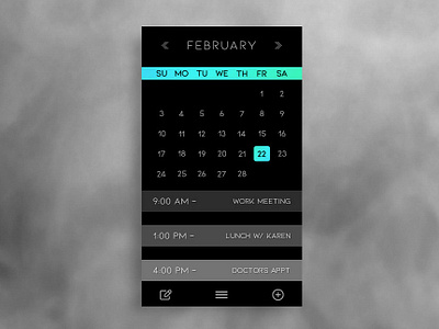 Calendar/ Agenda app design flat graphic design icon interface ui vector