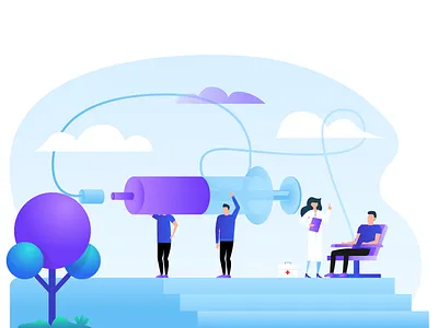 Blood Products blood character doctor gradient health illustration medic medical products syringe ui vector vivid