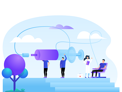 Blood Products blood character doctor gradient health illustration medic medical products syringe ui vector vivid