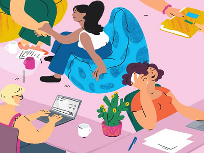 Business Women Community art business co working community cover design editorial illustration feminism girl girl power hand drawn illustration office photoshop web illustration women