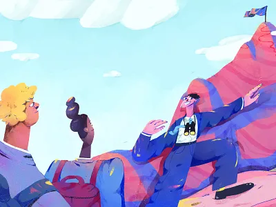 Management Consulting adviser art blog illustration business design editorial illustration goal guide hike illustration management mountain people travel