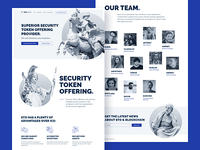 STO Landing Page block chain blockhain clean contemporary design ico illustration landing page minimal site sto typography ui uiux ux web webdesign website