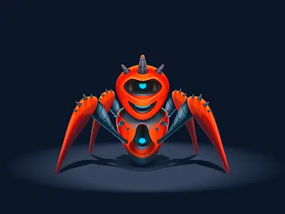 Spider Bot design icon illustration practice red robot spider man spiderbot vagina vector