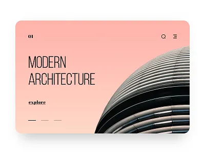 Architecture Web Ui architecture bebas neue building carousel clean design gradient icon modern photo pink slide typography ui ux web