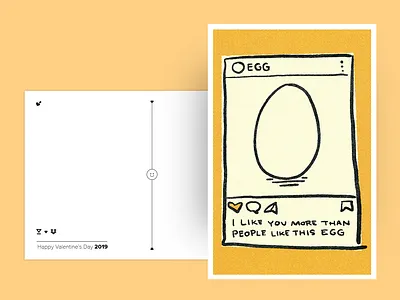 "I like you more than people like this egg" bay area design egg hellosign illustration oakland postcard texture valentine world record egg