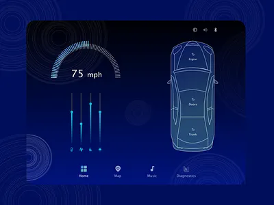 Car Interface UI Design car car app car interface concept daily daily 100 daily ui daily ui 034 dribbble uidesign uipractice