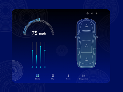 Car Interface UI Design car car app car interface concept daily daily 100 daily ui daily ui 034 dribbble uidesign uipractice