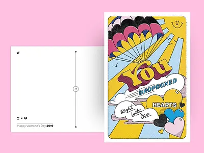 Valentine's Day Card bay area collateral hearts hellosign illustration postcard print san francisco type vector vintage