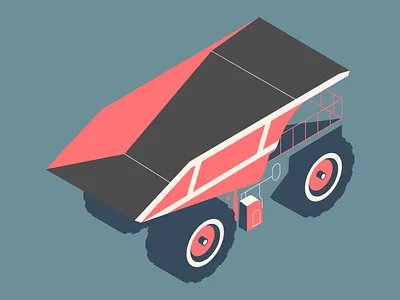 Caterpillar dump truck illustration iosmetric iot minimal truck ui