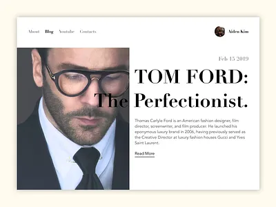 Blog Post 35 blog blog post concept dailyui design dribbble illustration post sketch tom tom ford ui