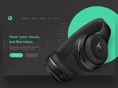 BEATS STUDIO 3 PRESENTATION - 2019 beats beats by dre branding design flat headphones illustration logo minimal modern simple typography ui ux vector webdesign website website banner website concept website creator