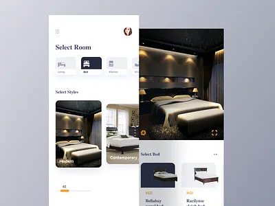 Virtual Decorator App ai app ar artificial intelligence card clean app ecommerce app flat design furniture app home automation ios minimal app minimalist mobile app simple clean interface ui ux design virtual assistant virtual decorator app virtual gifts vr