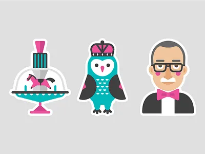 "What? Where? When?" stickers design druz game icon illustration owl stickers vector what where when чгк
