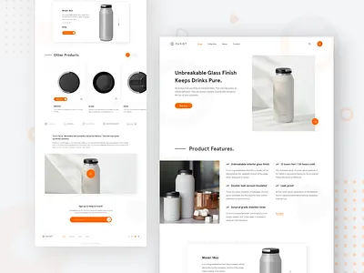 Product Landing Concept best design best website bottle branding color design first shot flat illustration landing page minimal minimal template product branding product design type typography uidesign uxdesign web website
