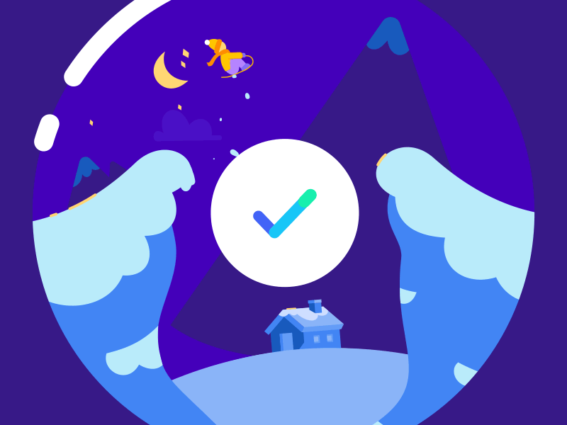 G Pay - Xmas Doodle #03 2d animation christmas gif house jump motion mountains night sled xmas