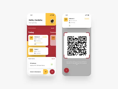 Student Portal - Mobile App Exploration app dailyui dribbble flatui iphone iphonex layout maroon mobile app qrcode schedule student typograpghy typography ui uiux ux