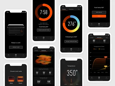 June Oven Remote app dashboard infographic interface iphone product product design remote control status ui
