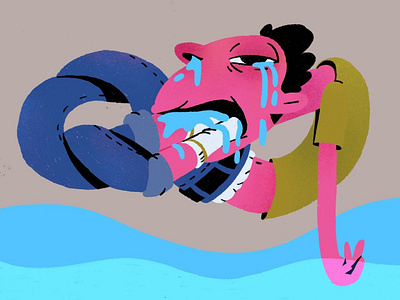 Sadness and Apathy art daily illustration depressed design doodle editorial illustration everyday guy illustration infinite infiniteloop procreate sad tears