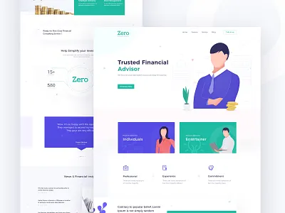 Financial Advisory Landing Page advisor advisory agency consulting financial landing page fincial finical finical help finical web design flat illustration landing page minimal user experience userinterface vector website