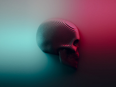 Sliced style skull. 3d 3d art abstract abstract art artwork blender blender3d color concept design illustration simple skull skull a day skull art