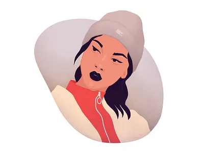 Girl beanie character clothing fashion illustration illustrator obey procreate woman