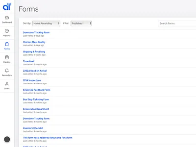 Agyle Dashboard - Form List app design dashboard design filtering forms forms list framerx list view search sorting ui ux