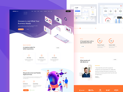 Eno Sass Landingpage v2 app landing clean homepage landingpage modern sass software ui ux