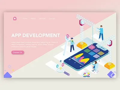 Landing #06 colors design flat illustration landing landing page minimal modern typography ui ux vector web website
